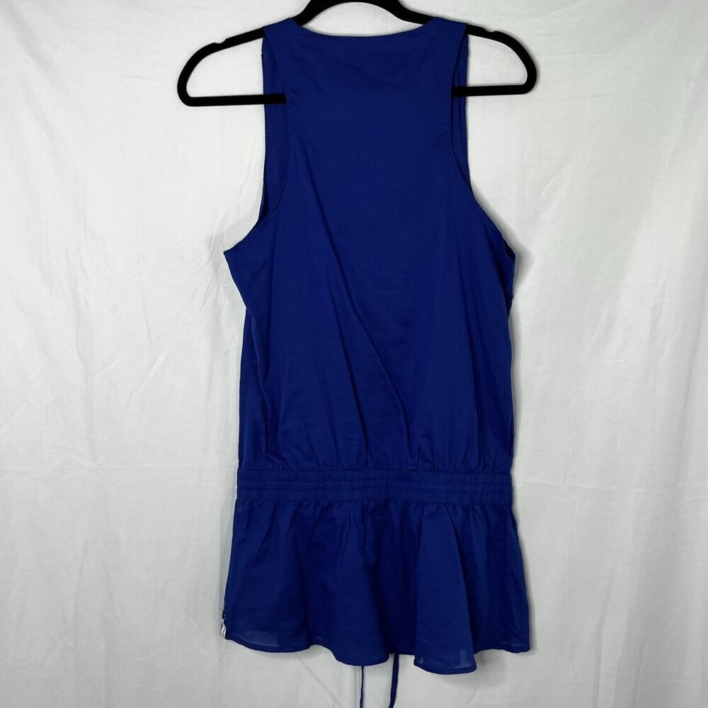One X One Teaspoon Sleeveless Cinch Waist Tunic 100% Cotton Blue‎ Size Medium - Picture 5 of 9